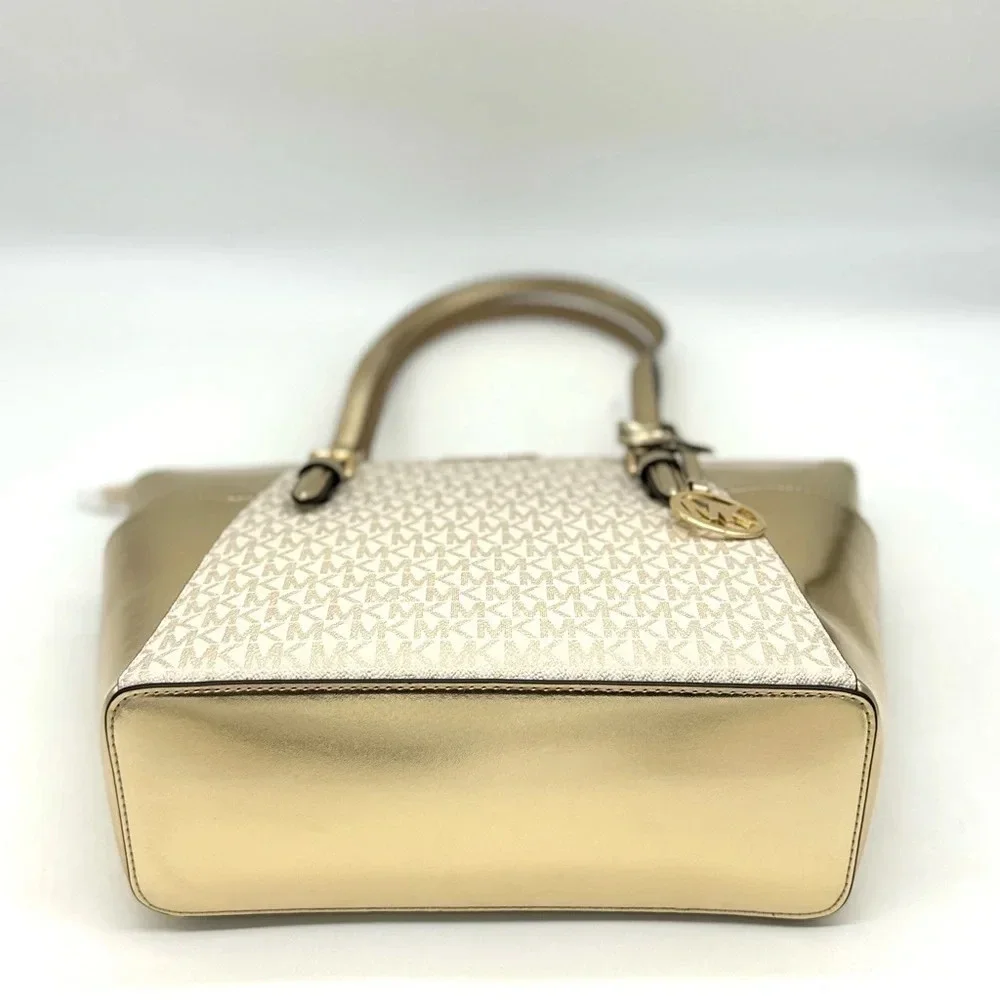 Michael Kors Large Charlotte TZ Tote Bag Gold (NWT)